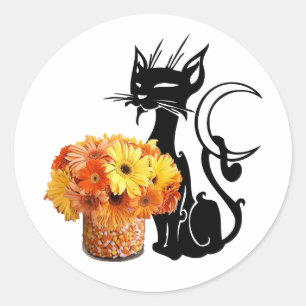 Adesivo Gato preto do Dia das Bruxas