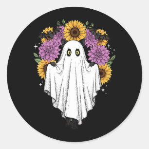 Adesivo Gato Preto do Halloween Fantasma Morcego Floral Fo