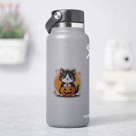 Adesivo Gato Preto e Branco Kawaii Sorridente – Travessura