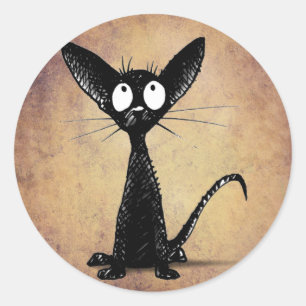 Adesivo Gato preto engraçado
