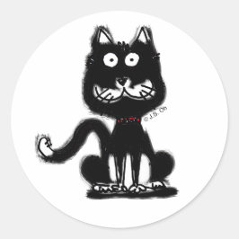 Adesivo Gato preto engraçado