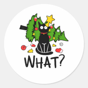 Adesivo Gato Preto Engraçado Árvore de Natal Alegre Papai