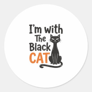 Adesivo Gato Preto Engraçado Gravura Vintage Design de Hal
