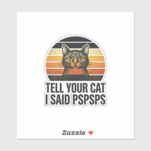Adesivo Gato Preto Engraçado Pspsps Design Vintage Pôr do