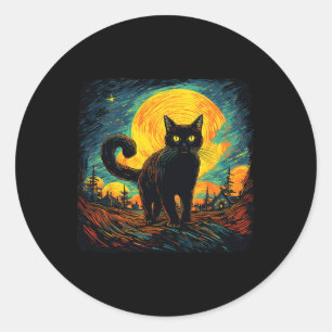 Adesivo Gato Preto Estilo Retro Estilo Cat Art Cat.