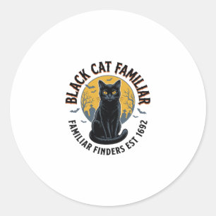 Adesivo Gato Preto Familiar Desenho de Resgate de Hallowee