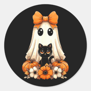 Adesivo Gato Preto Fantasma de Halloween Groovy