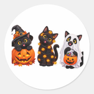 Adesivo Gato Preto Fantasma Engraçado Halloween – Gato Ass