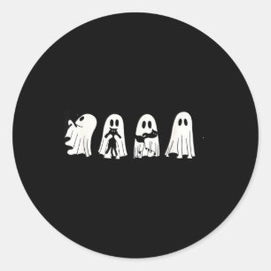 Adesivo Gato Preto Fantasma Fofo de Halloween Gatinho Boo