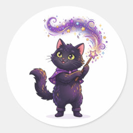 Adesivo Gato Preto Feiticeiro Mágico Halloween