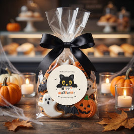 Adesivo Gato Preto Fofo de Halloween