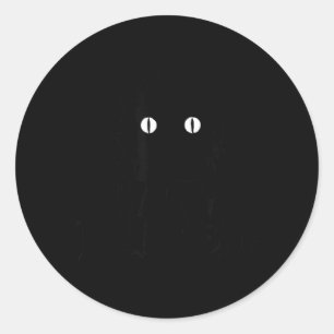 Adesivo Gato Preto Fofo de Halloween com Bigodes Feliz