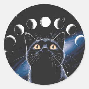 Adesivo Gato Preto Gótico, Presente Gótico, Gato Preto da 