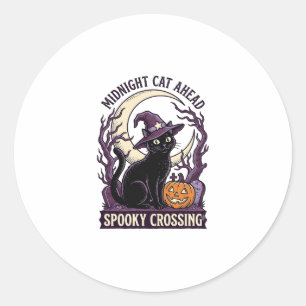 Adesivo Gato Preto Halloween Gravura Vintage Abóbora Gato 