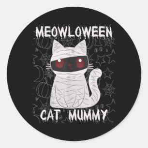Adesivo Gato Preto Múmia Halloween