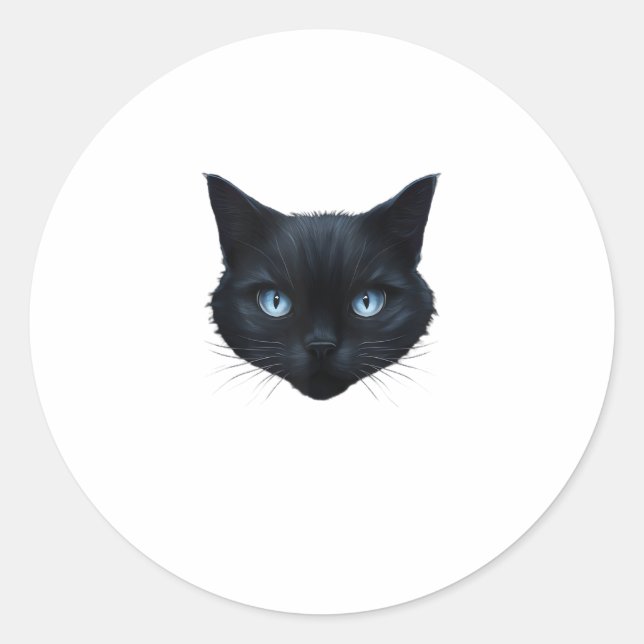 Adesivo Gato Preto Olhos Azuis Gatos Homens Gatos Homens M (Frente)