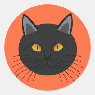 Adesivo Gato preto para o Dia das Bruxas