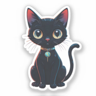 Adesivo Gato Preto Pouco Assustador