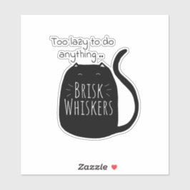 Adesivo Gato preto preguiçoso