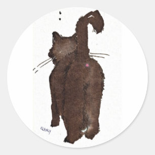 Adesivo Gato Preto Saindo