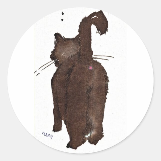 Adesivo Gato Preto Saindo (Frente)