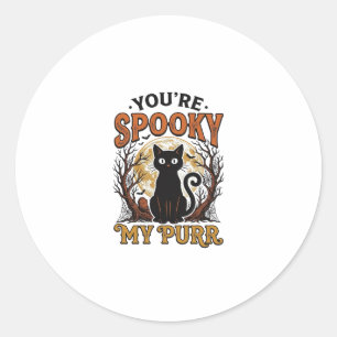 Adesivo Gato Preto Sinistro Pun Halloween Gravura Vintage