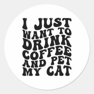 Adesivo Gato Proprietário Café Engraçado