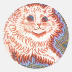 Adesivo Gato Psicodélico Vintage De Louis Wain