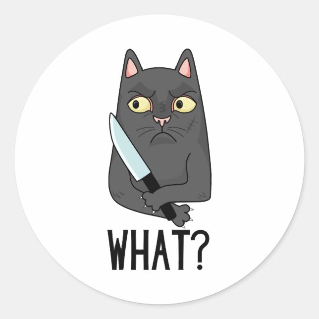 Adesivo Gato Que Gato Assassino Com Faca (Frente)