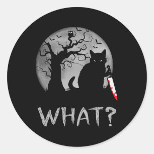 Adesivo Gato Que Gato Negro Assassino Com Faca Costume Ha