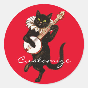 Adesivo Gato que joga o banjo Thunder_Cove