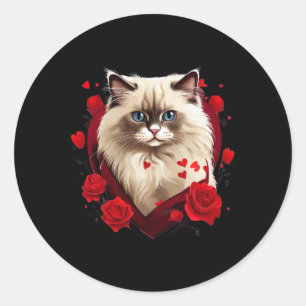 Adesivo Gato Ragdoll Fofo Amor Gato Dia dos Namorados