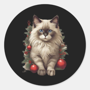 Adesivo Gato Ragdoll Natal Enfeites