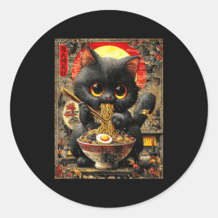 Adesivo Gato Ramen Engraçado Amantes de Macarrão Anime Ota