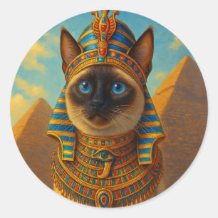 Adesivo Gato Real Faraó Egípcio no Deserto