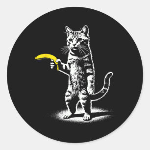 Adesivo Gato Retroativo Com Banana Memes Mulheres Novidade