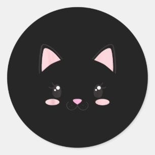Adesivo Gato rosto gatinhos cílios fofo engraçado hallowee