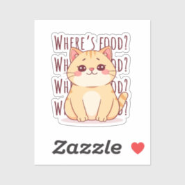 Adesivo Gato Ruivo Faminto 