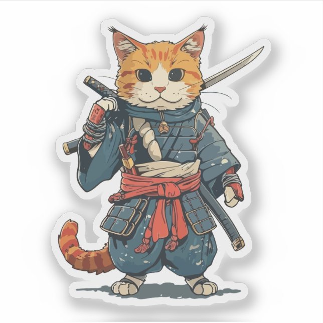 Adesivo gato samurai (Frente)
