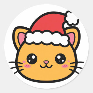 Adesivo Gato Santa Fofo Natal