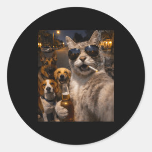 Adesivo Gato sarcástico legal com cachorros selfie meme an