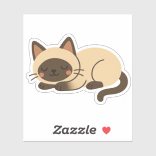 Adesivo Gato Siames Cute Dormindo – Estilo Kawaii