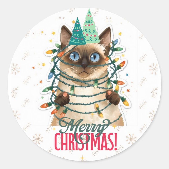 Adesivo gato siamês natal (Frente)