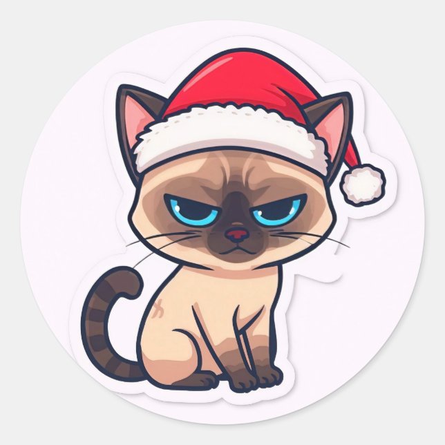 Adesivo gato siamês natal (Frente)