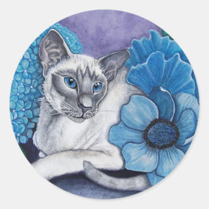 Adesivo Gato Siamese de Ponto Azul