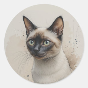 Adesivo Gato Siameses Filhote Animal de Estimação