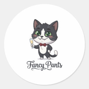 Adesivo Gato Smoking Fancy Pants Aplaudindo