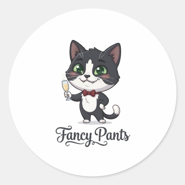 Adesivo Gato Smoking Fancy Pants Aplaudindo (Frente)