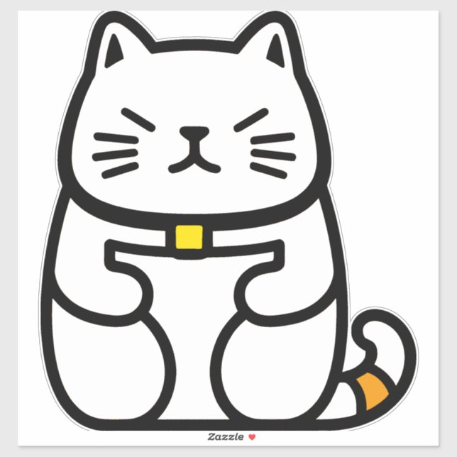 Adesivo Gato Sortudo Japonês ou Maneki-Neko (Folha)