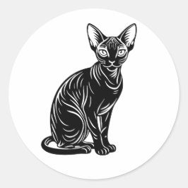 Adesivo Gato Sphynx Escuro – Arte Minimalista Misteriosa
